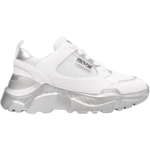 Speedtrack White Silver Sneakers , male, Sizes: 2 UK - Versace Jeans Couture - Modalova