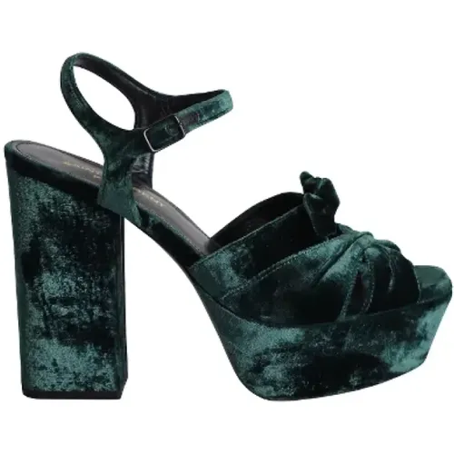 Pre-owned Velvet heels , female, Sizes: 4 UK - Saint Laurent Vintage - Modalova