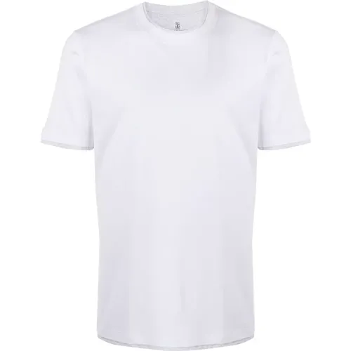 Weiße T-Shirts und Polos , Herren, Größe: M - BRUNELLO CUCINELLI - Modalova