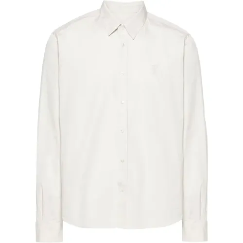 Cotton Poplin Heart Shirt , female, Sizes: M, S, 2XS - Ami Paris - Modalova