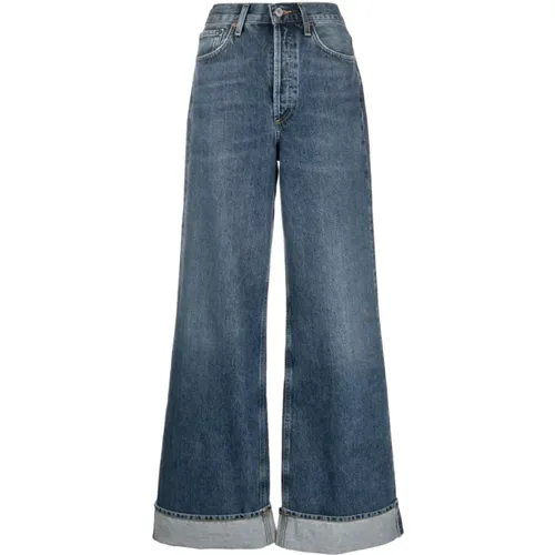 Wide-leg Jeans with Rolled Hems , female, Sizes: W25 - Agolde - Modalova