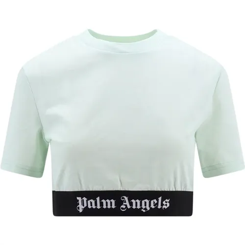 Grünes Baumwoll Crop Top - Palm Angels - Modalova