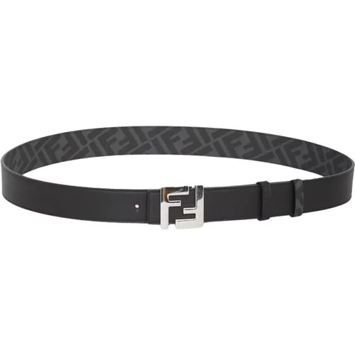 Reversible Leather Belt with FF Buckle , male, Sizes: 90 CM, 95 CM, 100 CM, 85 CM - Fendi - Modalova