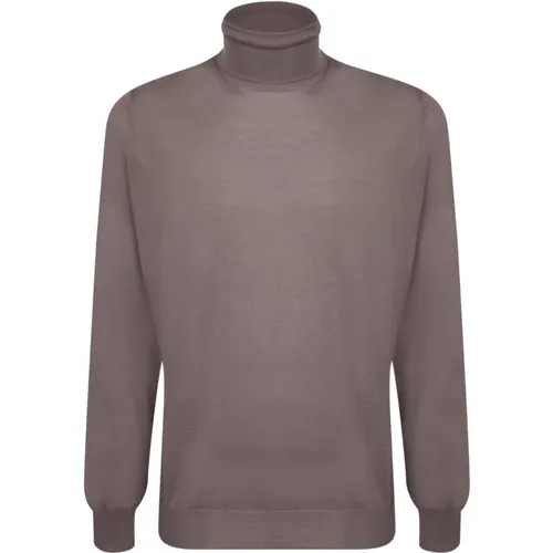 Beiger Strickpullover mit hohem Kragen Aw23 , Herren, Größe: 2XL - Dell'oglio - Modalova