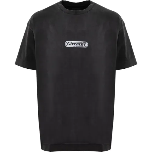 Flames Logo T-Shirt Schwarz , Herren, Größe: L - Givenchy - Modalova