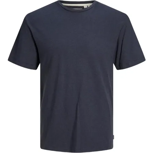 Blau Einfaches T-Shirt für Männer , Herren, Größe: XL - jack & jones - Modalova