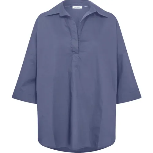 Himmelblaue Oversize Pullover Hemd Bluse , Damen, Größe: L - Co'Couture - Modalova
