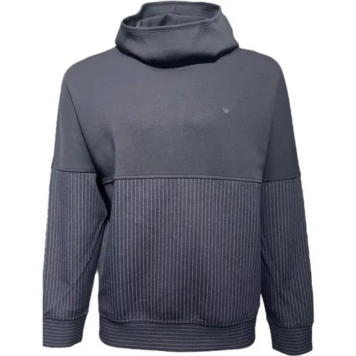 Navy High Neck Eagle Sweatshirt , male, Sizes: M, XL, S, L - Emporio Armani - Modalova
