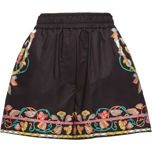 Blumenborte Pull-Up Shorts , Damen, Größe: L - La DoubleJ - Modalova