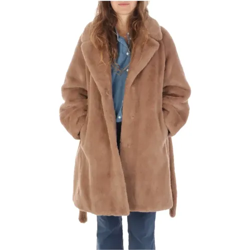 Long Faux Fur Jacket , female, Sizes: XL, M - Nenette - Modalova