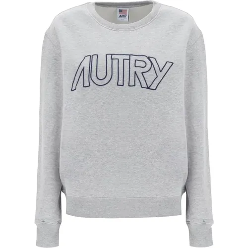 Logo Embroidered Crew Neck Sweatshirt , female, Sizes: XS - Autry - Modalova