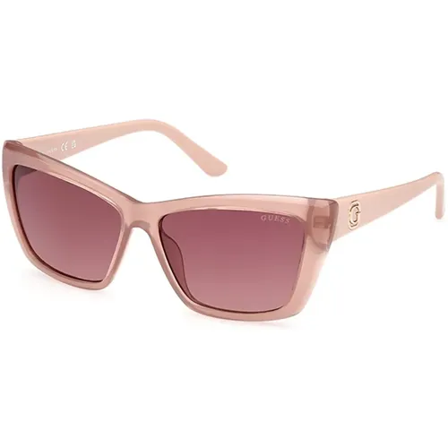 Stilvolle Sonnenbrille braune Verlaufslinse , Damen, Größe: 55 MM - Guess - Modalova