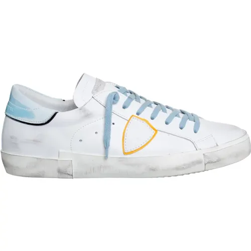 Distressed Lace-Up Sneakers , male, Sizes: 7 UK - Philippe Model - Modalova