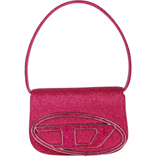 Glitter Shoulder Bag with Crystal Embellishment , female, Sizes: ONE SIZE - Diesel - Modalova