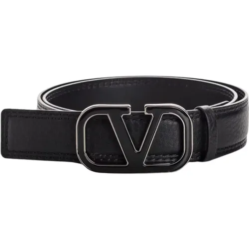 Chic VLogo Leather Belt , male, Sizes: 100 CM, 105 CM, 95 CM, 110 CM - Valentino - Modalova