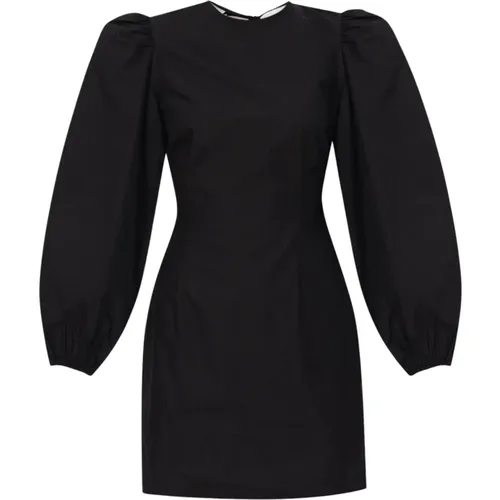 Dress with puff sleeves , female, Sizes: L, M - Ganni - Modalova