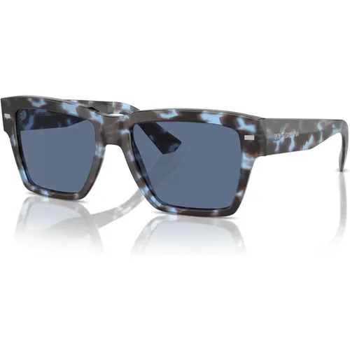 Stylish Blue Sunglasses for Men, Avana/Light Blue Sunglasses for Men,Matte Avana/Dark Green Sunglasses - Dolce & Gabbana - Modalova
