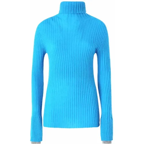 Türkiser Wollpullover mit langen Ärmeln , Damen, Größe: XS - pinko - Modalova