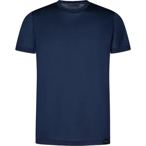 Blaues Baumwoll-T-Shirt mit Logo,T-Shirts - Low Brand - Modalova