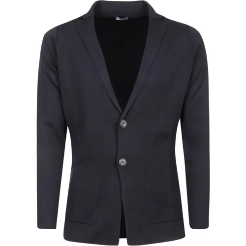 Blaue Woll Revers Strickjacke , Herren, Größe: 3XL - Filippo De Laurentiis - Modalova