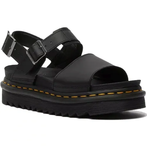 Schwarze Flache Hydro-Sandalen , Damen, Größe: 40 EU - Dr. Martens - Modalova