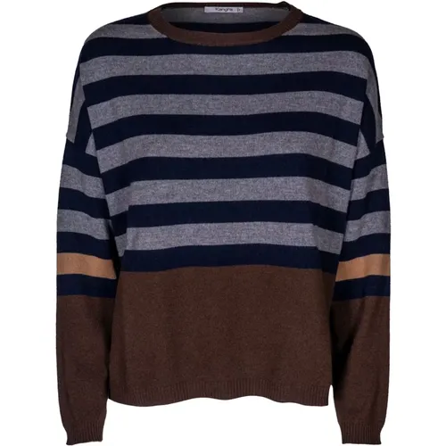 Women's Crewneck Sweater. Long Sleeve. Wool & Cashmere. Italian Made , female, Sizes: M, S - Kangra - Modalova