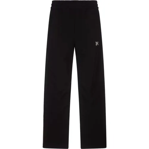 Schwarze Straight-Leg Joggers mit Monogramm , Herren, Größe: S - Palm Angels - Modalova