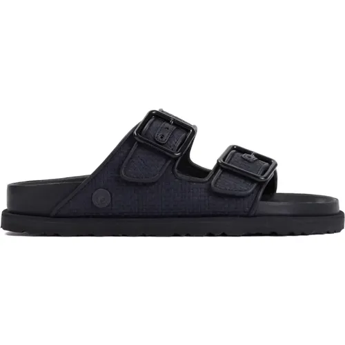 Schwarze Leder Arizona Sliders für Männer , Herren, Größe: 44 EU - Birkenstock - Modalova