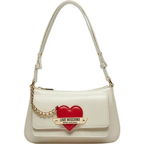 Ivory Shoulder Bag for Modern Women , female, Sizes: ONE SIZE - Love Moschino - Modalova