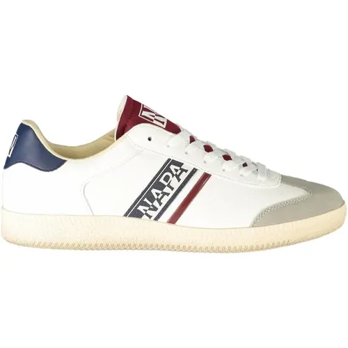 Weiße Polyester-Sneaker mit Schnürsenkeln, Kontrastdetails, Logo , Herren, Größe: 42 EU - Napapijri - Modalova