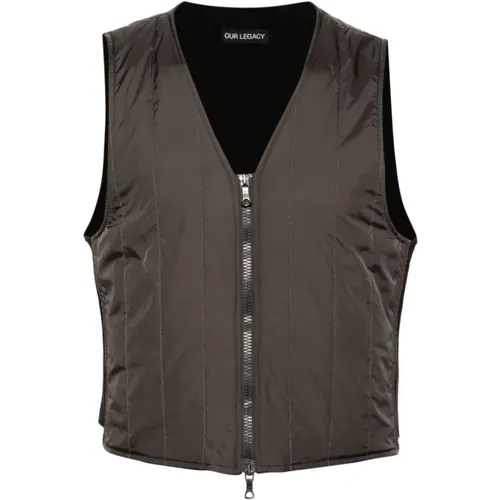 Grey Quilted Vest , male, Sizes: L, M - Our Legacy - Modalova