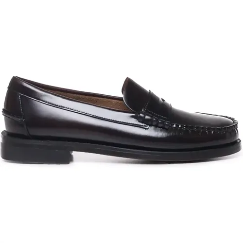 Burgundy Leather Slip-On Flat Shoes , male, Sizes: 8 UK, 9 UK, 8 1/2 UK, 6 UK, 10 UK, 6 1/2 UK, 7 1/2 UK - Sebago - Modalova