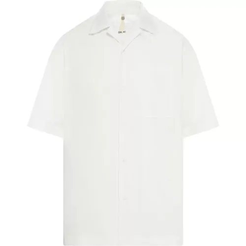 Cotton Shirt with Embroidered Logo , male, Sizes: XL, 2XL - Oamc - Modalova