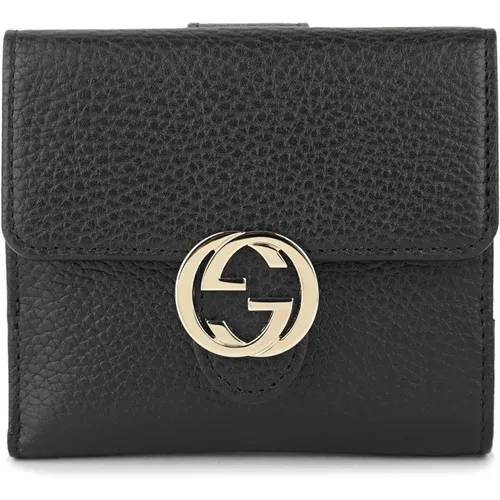 Women's Leather Bifold Wallet with Logo , female, Sizes: ONE SIZE - Gucci - Modalova