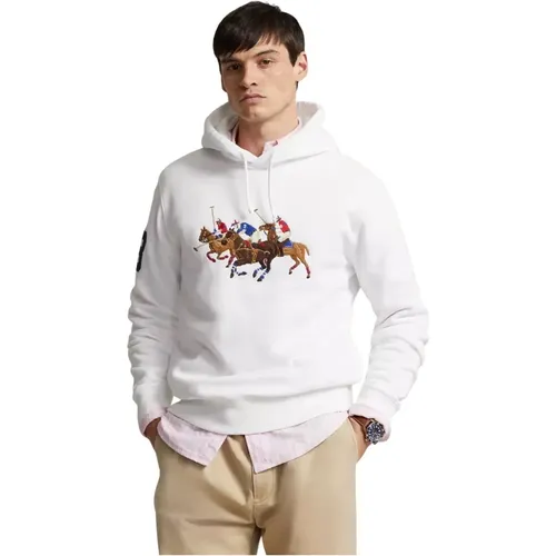 Weiße Kapuzenpullover mit Logo , Herren, Größe: M - Ralph Lauren - Modalova