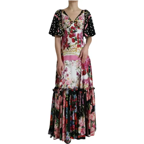 Blumenmuster Seiden Maxikleid - Dolce & Gabbana - Modalova