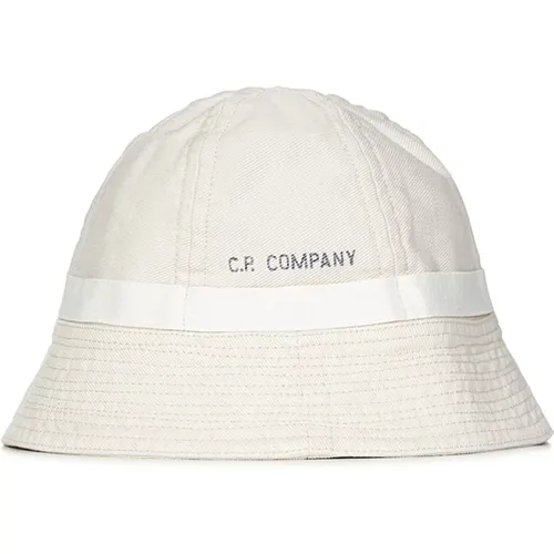 Cotton Canvas Bucket Hat with Logo Print , male, Sizes: L - C.P. Company - Modalova