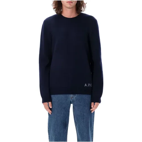 Dark Navy Knitwear Sweater Aw24 , male, Sizes: L, M - A.p.c. - Modalova