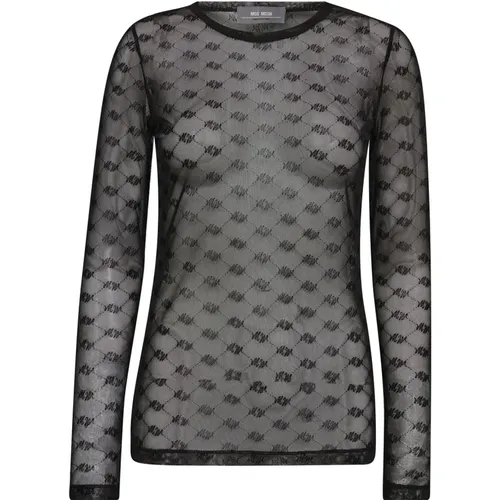 Samt Mesh Bluse Schwarz MOS MOSH - MOS MOSH - Modalova