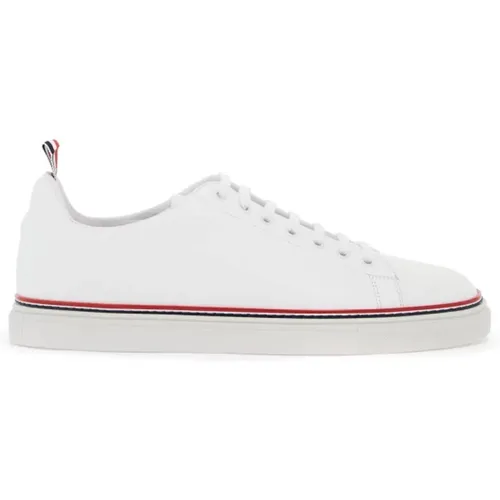 Tricolor Detail Leather Sneakers , male, Sizes: 7 UK, 10 UK, 8 UK - Thom Browne - Modalova