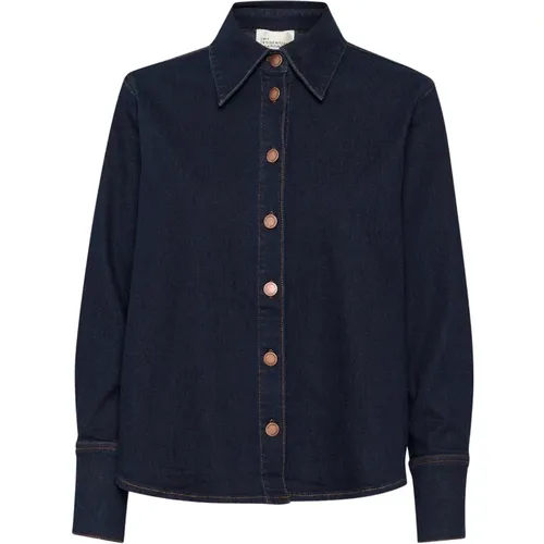 Denim Hemd Dunkelblau Un-Wash - My Essential Wardrobe - Modalova