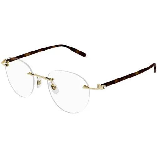 Luxurious Gold Glasses Frames , unisex, Sizes: 49 MM - Montblanc - Modalova