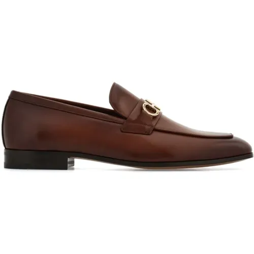 Dark Leather Moccasin Shoes , male, Sizes: 5 UK, 6 UK, 8 1/2 UK, 7 UK, 7 1/2 UK, 8 UK, 9 UK, 6 1/2 UK - Salvatore Ferragamo - Modalova