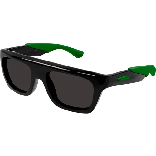 Green/Dark Grey Sunglasses , male, Sizes: 54 MM - Bottega Veneta - Modalova
