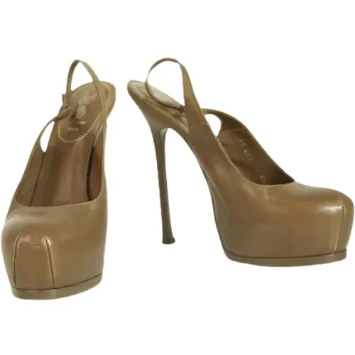Pre-owned Leather heels , female, Sizes: 5 1/2 UK - Saint Laurent Vintage - Modalova