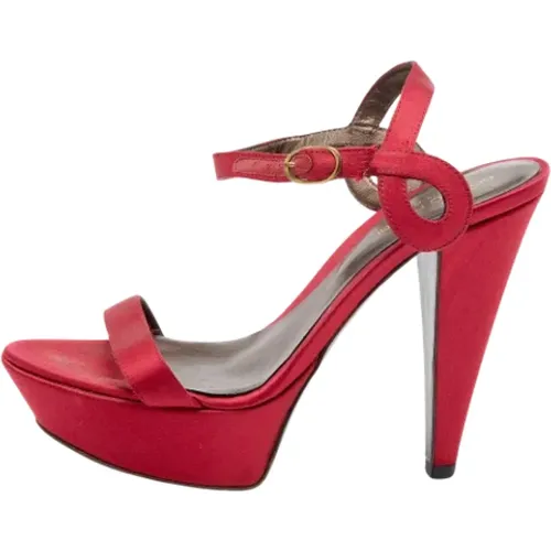 Pre-owned Satin sandals , female, Sizes: 2 1/2 UK - Sergio Rossi Pre-owned - Modalova