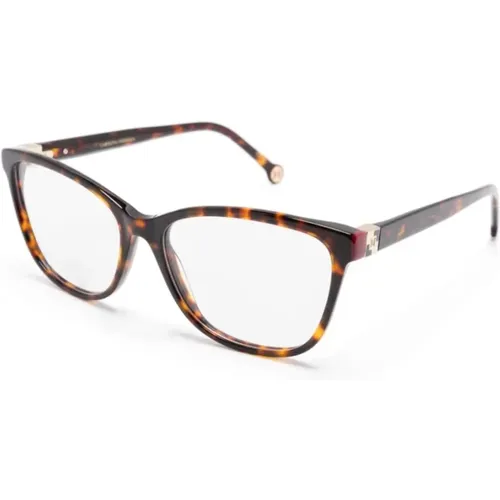 Braun/Havanna Optische Brille Stilvoll und vielseitig , Damen, Größe: 55 MM - Carolina Herrera - Modalova