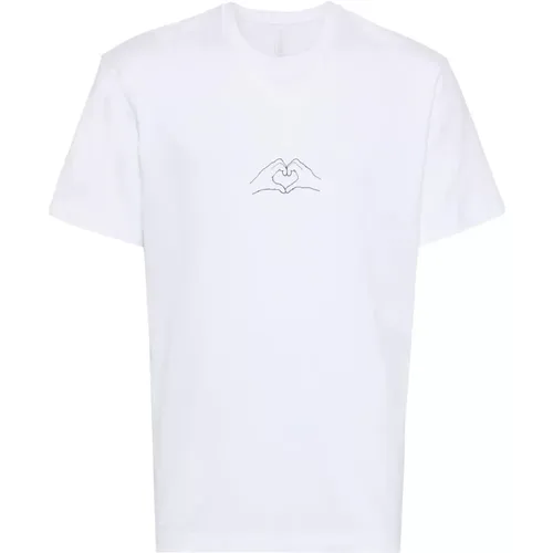 Weißes Grafikdruck Baumwoll T-Shirt - Neil Barrett - Modalova