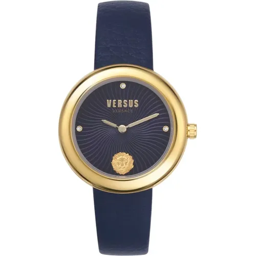 Léa Womens Watch Blue Leather Strap , female, Sizes: ONE SIZE - Versus Versace - Modalova