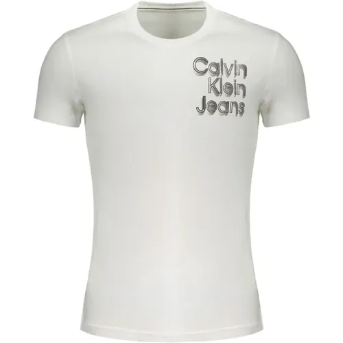 Herren T-Shirt mit kurzen Ärmeln aus Baumwolle , Herren, Größe: S - Calvin Klein - Modalova